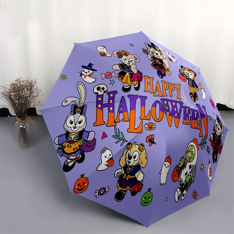 1pc Happy Halloween Duffy & Friends Automatic Opening and Closing Umbrella - Suitable for Various Occasions, Outdoor Activities, Lightweight
