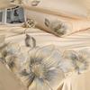 100% Egyptian Cotton Flowers Embroidery Luxury Bedding Set Single Double Queen King Duvet Cover Flat/Fitted Sheet Pillowcases