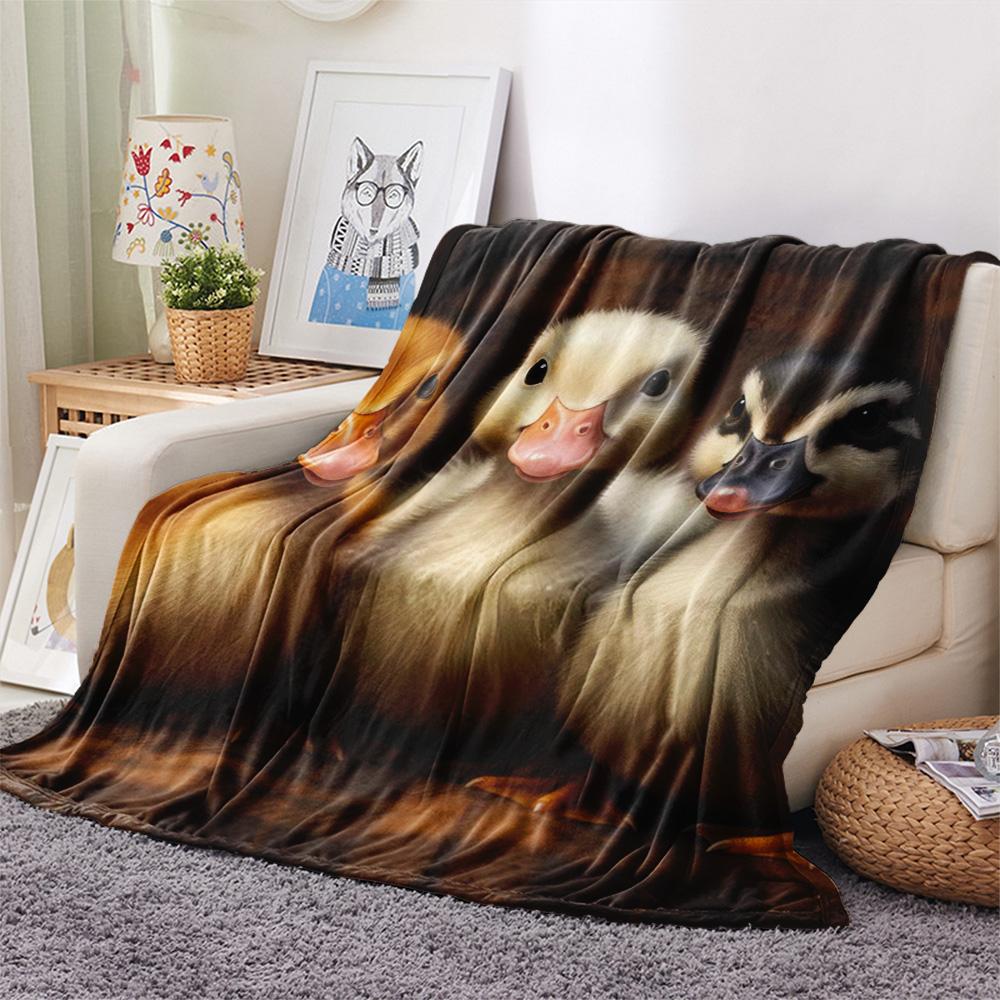 1PC Three animals Print Flannel Blanket, High quality Comfortable for All Seasons, Home Decor, Warmth and Comfort