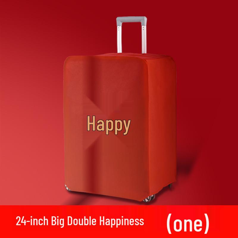 Double Happiness Red Wedding Protective Suitcase Luggage Cover with Password and Dust Bag