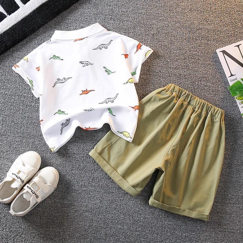 Stylish Boys Summer Outfit Set 2024 Trendy Polo Shirt And Shorts Comfortable Cotton Fabric