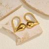 18K Gold Stainless Steel Irregular Heart Stud Earrings for Women - High-End Niche Fashion Design