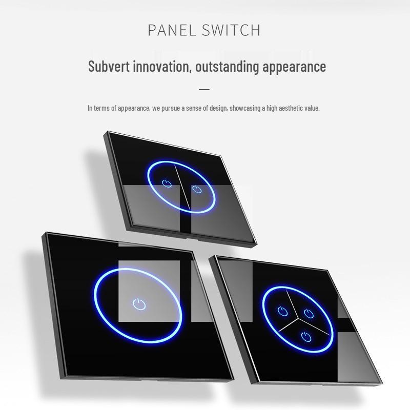 Smart WiFi Touch Switch Panel with Voice Control, Mijia Compatible, Mobile Remote Function, 86 European Standard