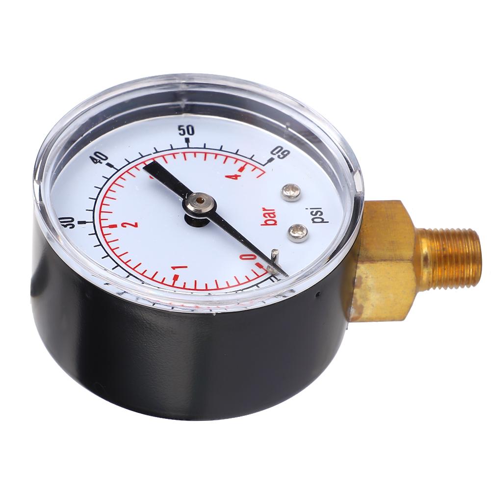 Pressure Gauge 50mm 1Celsius8 BSPT Bottom Connection for Water Oil Gas (0-15PSI 0-1Bar )