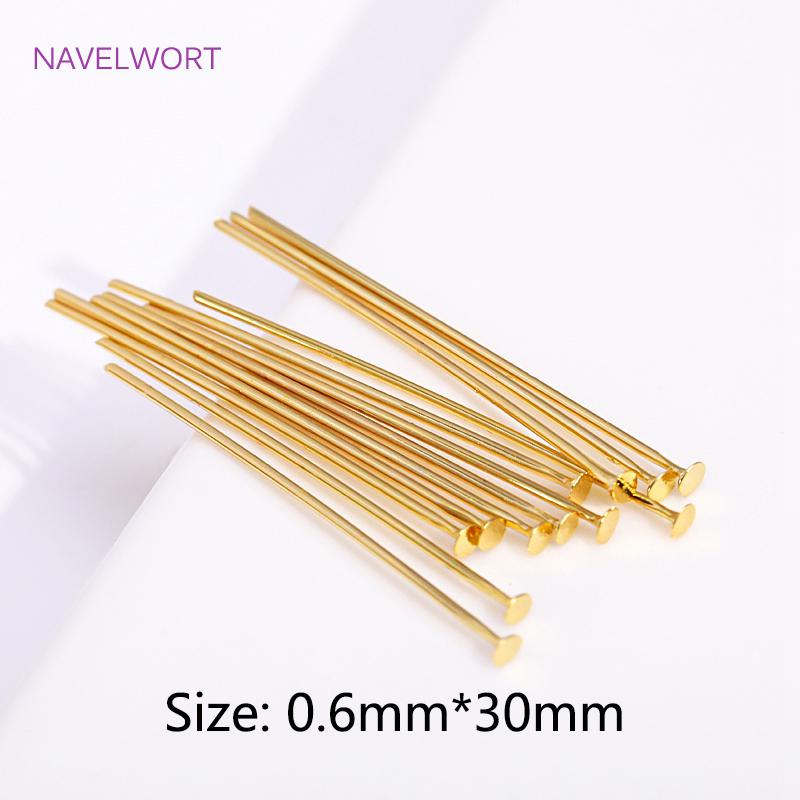 

0.6*30mm 18K Gold Plated Ball Head Pin/Flat Head Pins/Eye Pins,Jewelry Making Supplies,DIY Accessories Wholesale 50 pieces