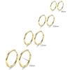 4 Pairs No Charms Stainless Steel Tiny Hoop Earrings Simple Silver/Gold Color Cirle Earrings Single Side Ear Jewlery