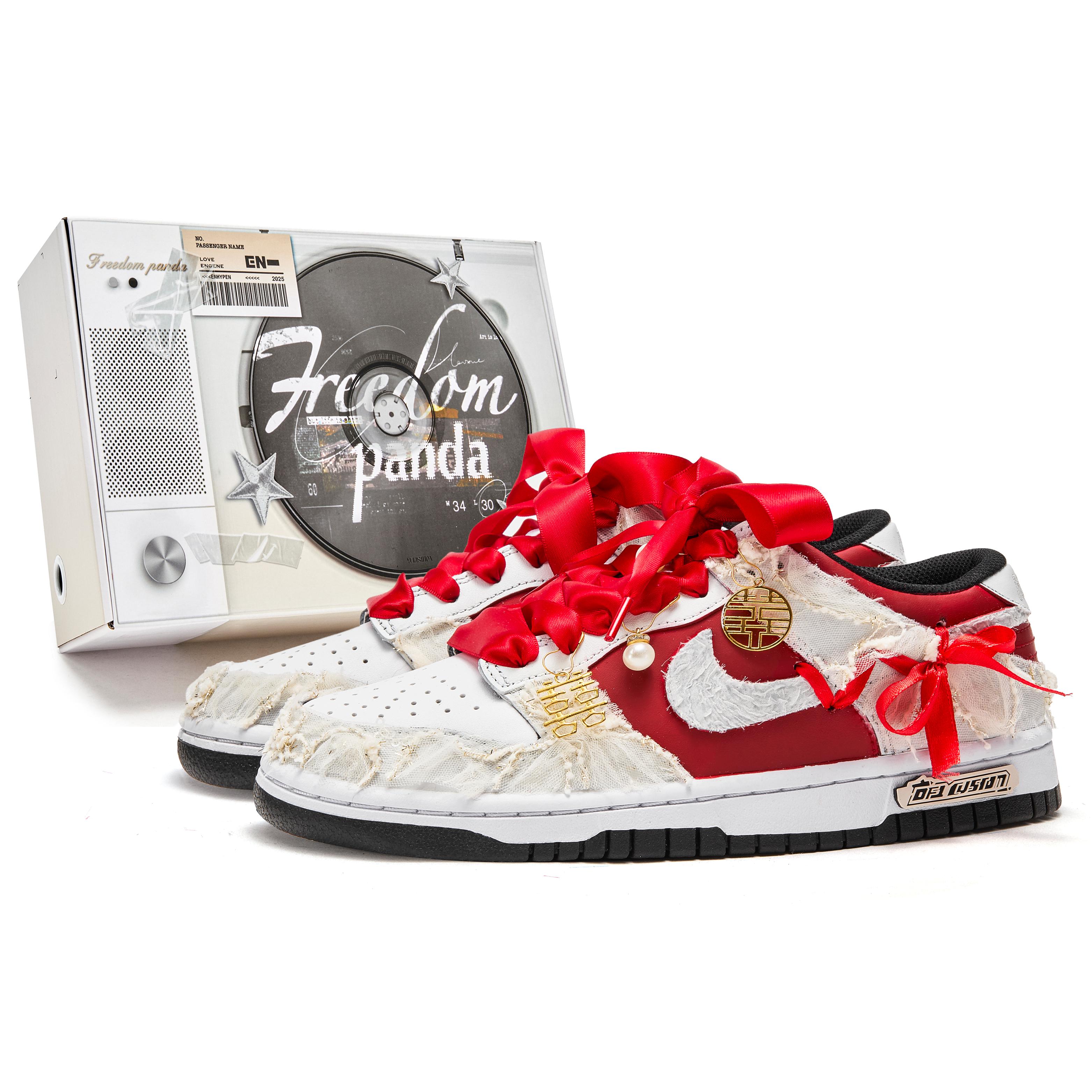 

Nike Dunk Slip Resistant Abrasion Resistant Low top Skateboard Shoes Unisex Red Beige White DD1391-100(Team202--BOX) 44.5