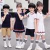 British Academy Style Summer Kindergarten Uniform: Pure Cotton Short-Sleeve Set with Shorts and Skirt