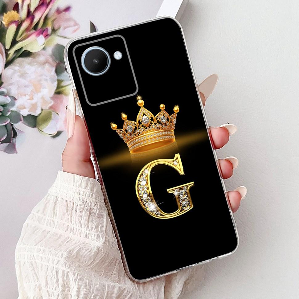For Realme C30 Case Cute Crown Letter Cover Soft Silicone Phone Case For Realme C 30 C30 4G RMX3581 RMX3623 Protection Covers