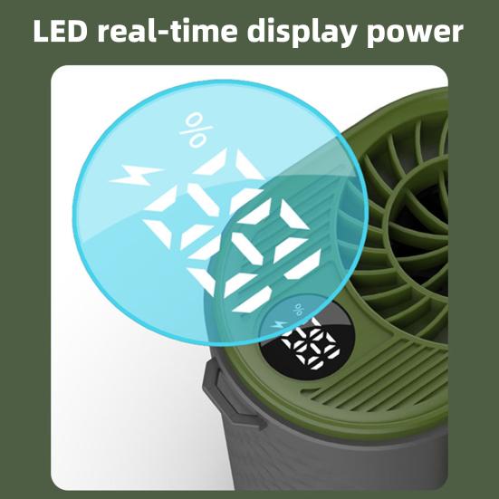 Waist Fan 3000mAh with LED Light Clip Rechargeable Wearable Fan Multifunctional