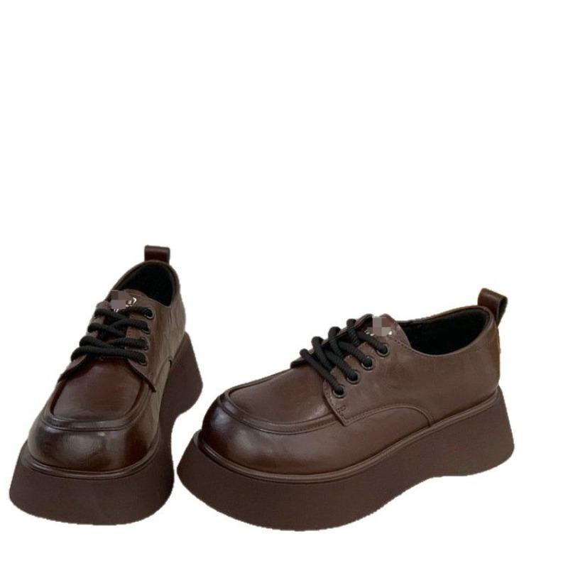 Fashion platform women's autumn new versatile height increase casual versatile lace-up small leather shoes