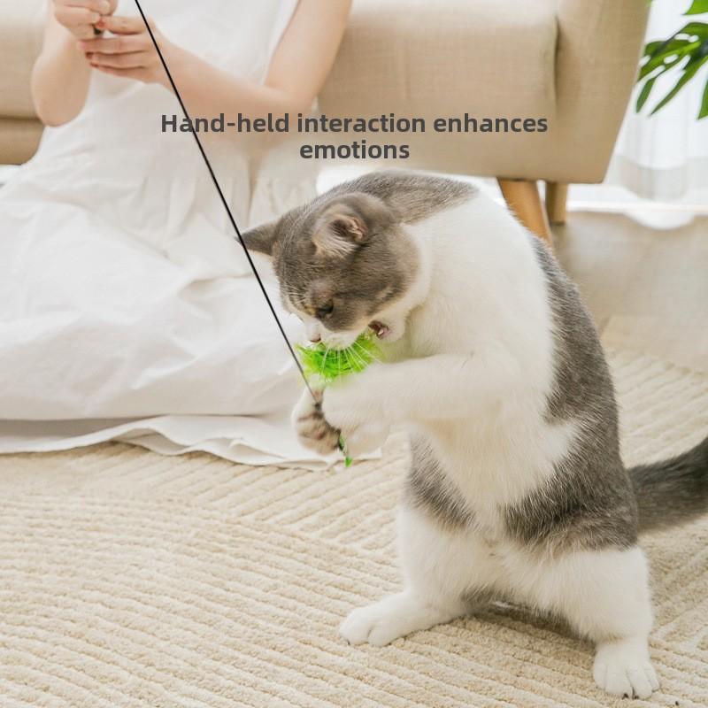 Cat Teasing Stick Cat Relief Self-hi Feather Bite-resistant Steel Wire Long Rod Can Replace The Head Kitten Toys Pet Supplies