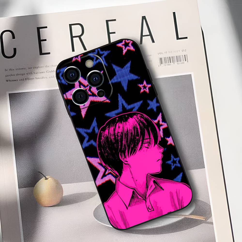 Summer Hikaru D-Died Black Silicone Soft Phone Case for iPhone 17/16/15/14/13/12/11/Plus/Pro/Max/Plus/XS