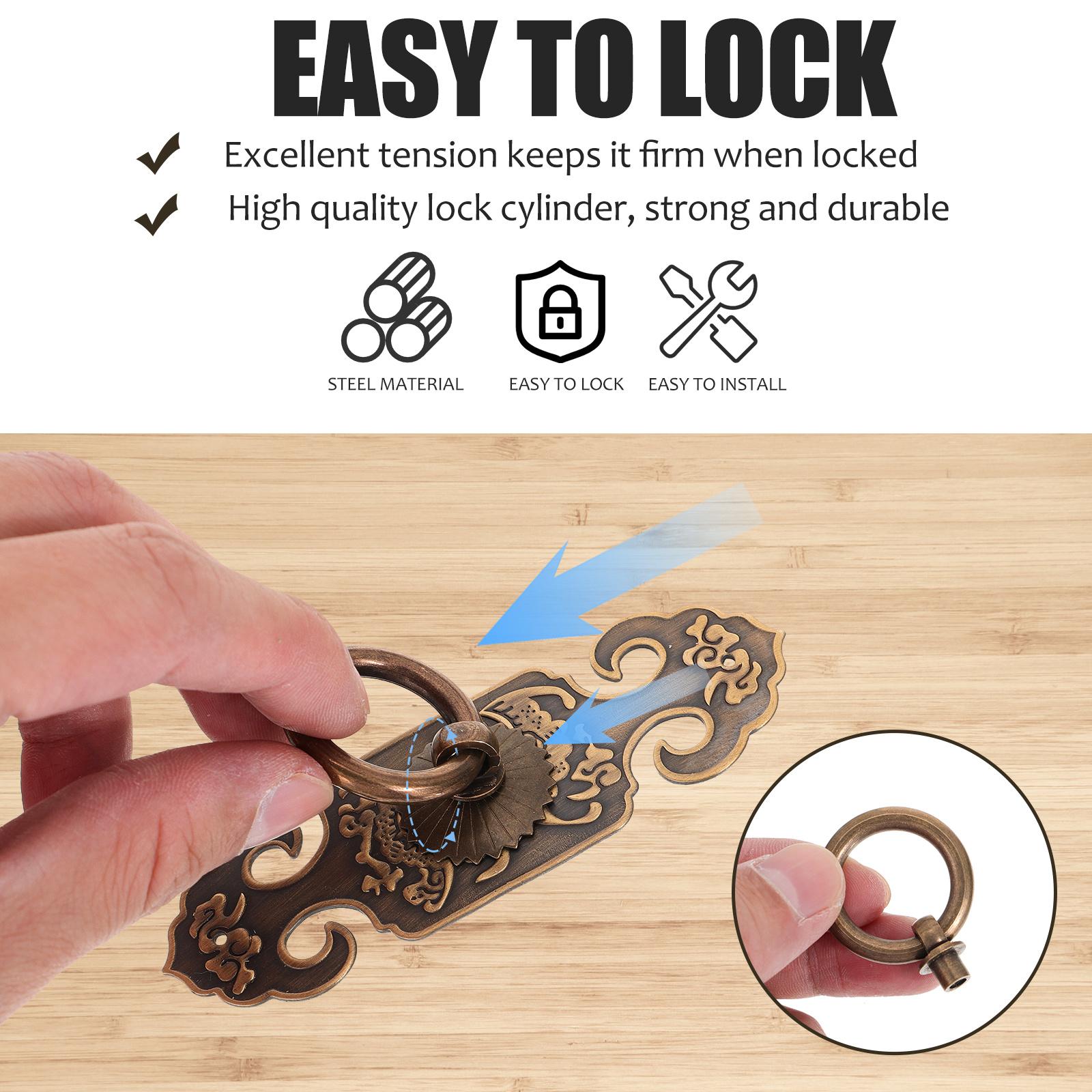 

2 шт. Медная ручка-скоба Ручка для ящика Латунная ручка-кнопка для шкафа Китайский стиль Мебельная фурнитура Ручки Винтажные 10X3.2CM