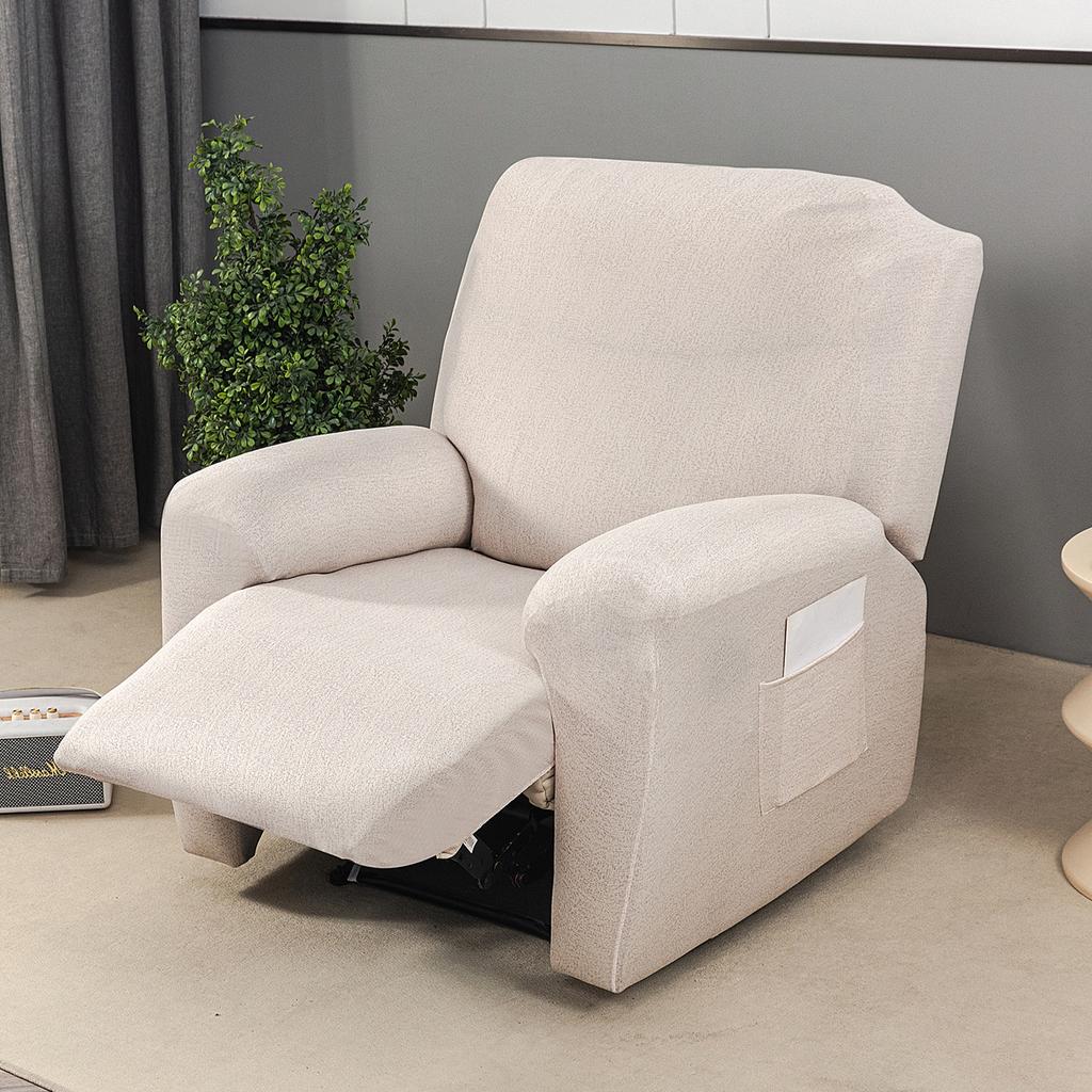 Stretch Recliner Chair Cover 4-Pieces Soft Recliner Chair Slipcover 1-Seater Sofa Couch Protector Home Decor Washable