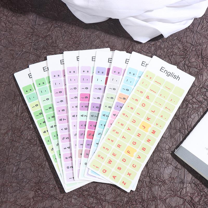 1Pc English Keyboard Sticker Makaron Color Key Sticker Desktop Computer Sticker