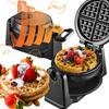 Powerful Rotating Waffle Maker 4 Crispy Belgian Waffles 1000W Nonstick 180°