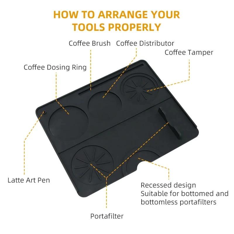 1pcs Coffee Tamper Mat Distributor Station Portafilter Silicone Pad Espresso Maker Bar Accessories Coffeeware Corner Supplies