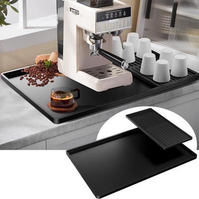 2 In 1 Silicone Coffee Machine Mat Wear-resistant Dishwasher Safe Dish Drying Pad Large Size Non-Slip Countertop Protector Mat