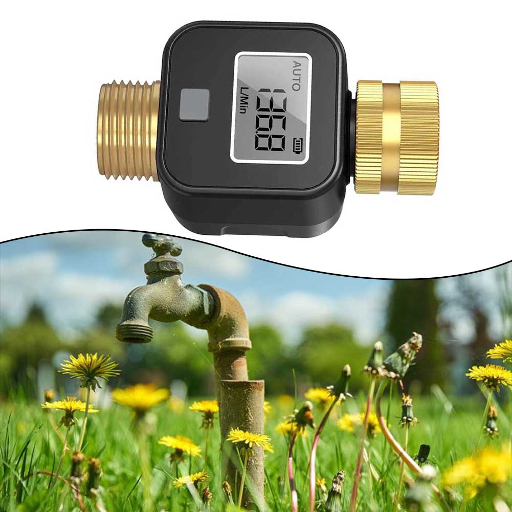 LCD Display Timer Brass Water Inlet Valve ABS Anti-UV Material Battery Life 6 Months Built-in Water Flow Recorder