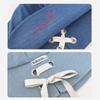 Korean Style Denim Fishing Cap Large Brim Foldable Bow Tie Hat Face Slimming Fashionable Sun Protection Retro Bucket Hat