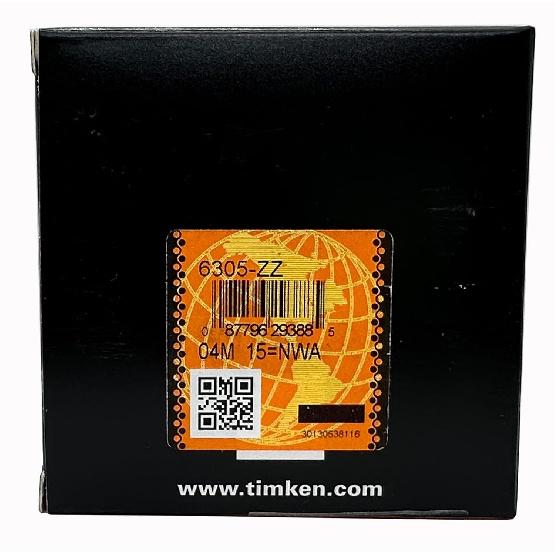 TIMKEN 6305-ZZ, 2 ks, Ložiska s dvojitým kovovým těsněním 25x62x17mm, Předmazaná a stabilní výkon a cenově efektivní, Kuličková ložiska s hlubokou drážkou.