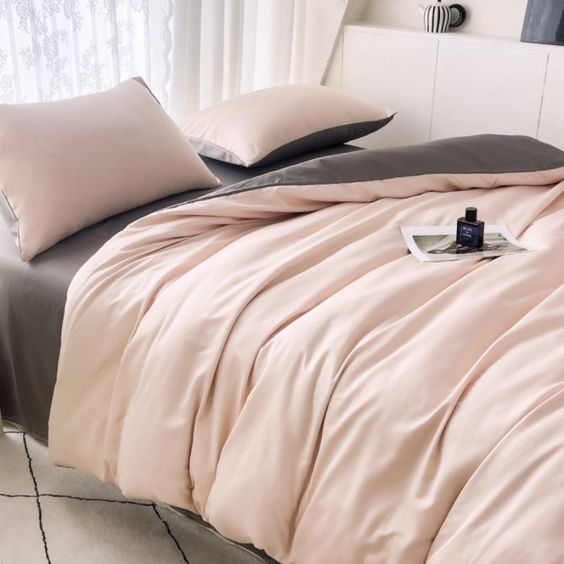 Summer Cool Ice Silk Solid Color Duvet Cover Size Twin/Full/Queen/King