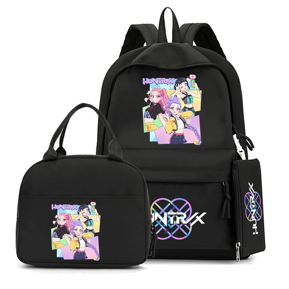 

3Pcs/set Cartoon K-Pop Printed Backpack with Handbag Pencil Case for Teenager Student Boy Girl Schoolbag Bookbag Large Capacity Travel Bag Mochila