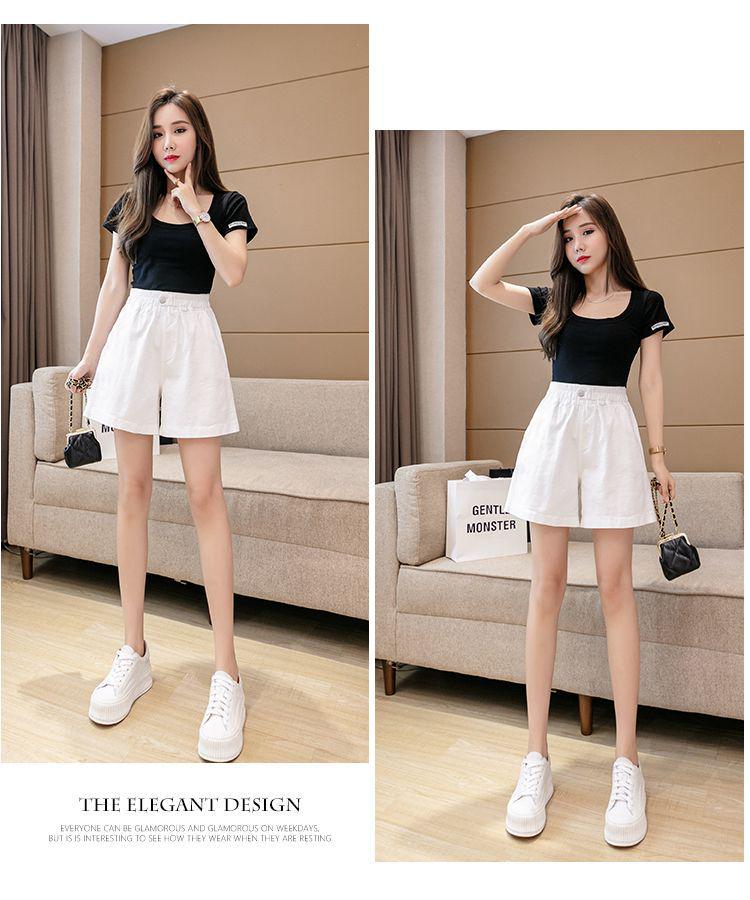Women's High Waist Pure Cotton Washed Shorts - Summer 2026 Korean Style, Casual, Slimming, Wide Leg, Loose Fit, Four-Point Length.
