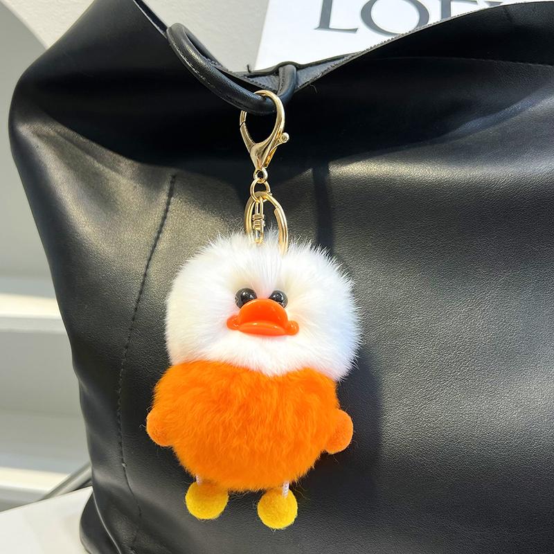 Plush Duckling Keychains Cute Cartoon Doll Keyring Soft Duck Key Chain Pendant For Women Girls Bag Car Trinket Gifts