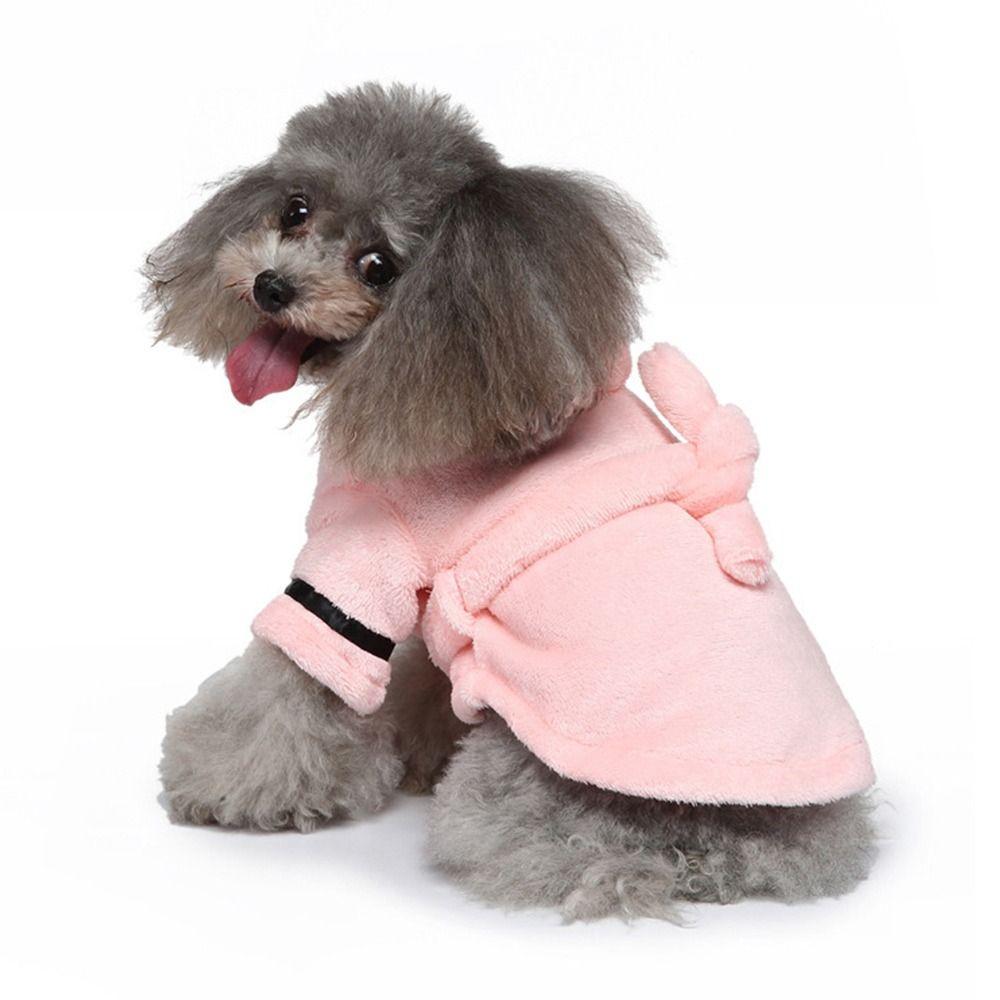 Quick-drying Dog Bathrobe Soft Puppy Robe Cute Pet Pajamas  for Small Large Dog
