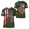 Modèle d'Exercice de Simulation d'Incendie de Pompier Impression 3D Transfrontalier Nouveau T-shirt Casual à Manches Courtes pour Homme Vente Directe d'Usine