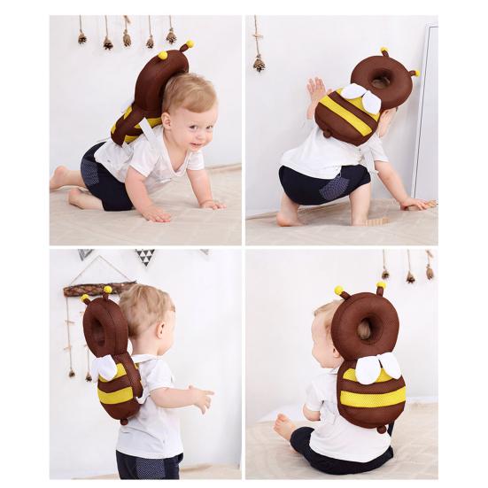 Babylaufschutz Rucksack Verstellbarer Brustgurt Atmungsaktive Polsterung Niedlicher Anti-Sturz-Sicherheitshut für krabbelnde Säuglinge 5-24 Monate