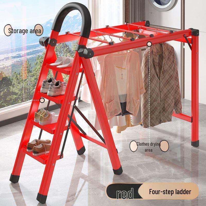 Multifunctional Folding Carbon Steel Ladder and Clothes Drying Rack