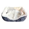 Cat Sofa Thickened High-Elastic Filling with Heightened Rim Neck Protector Soft Flannel Fabric for All-Season Pet Bed for Cats