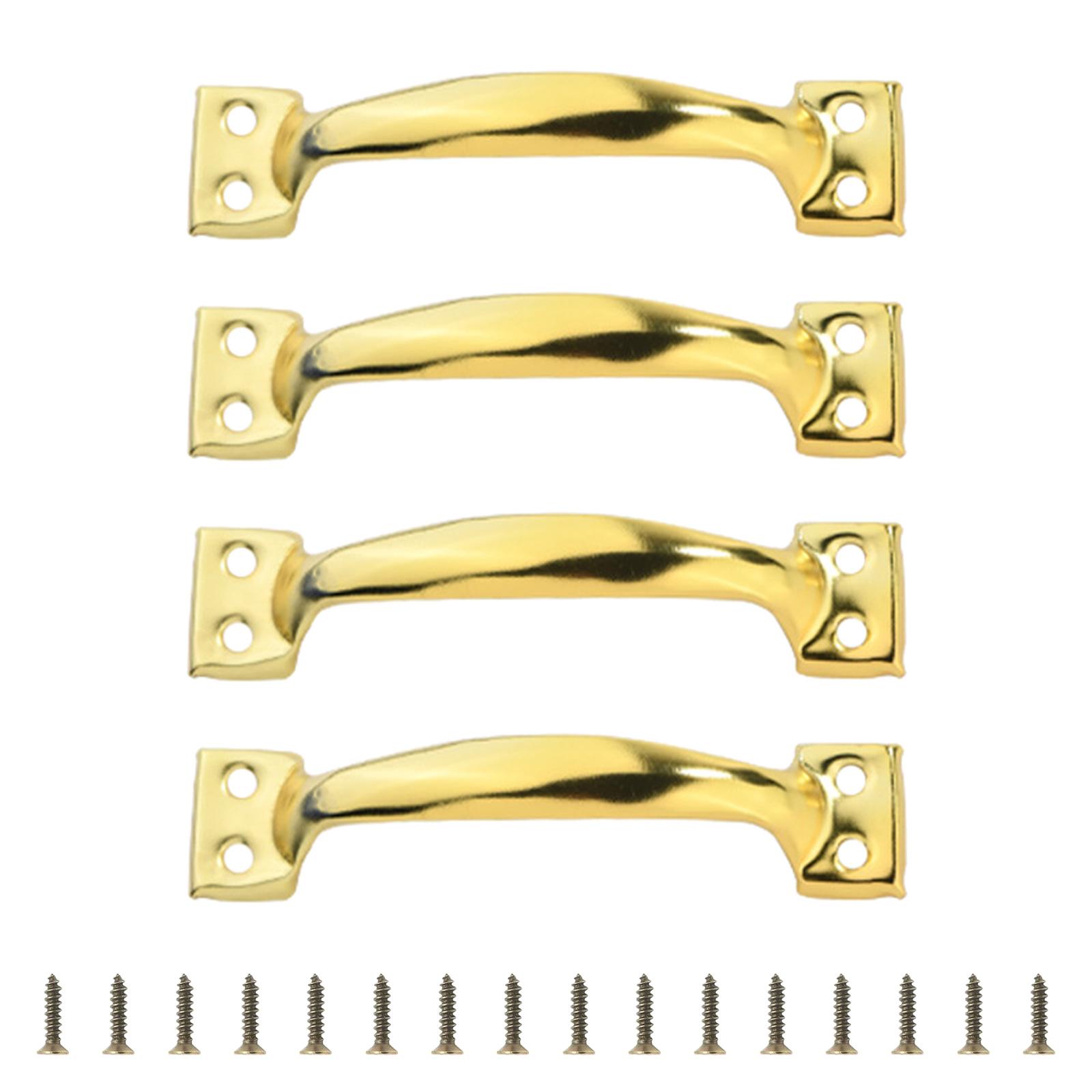 

4 шт. Ручки для ящиков амбарных дверей, металлические ручки для шкафа, железные ручки для мебели для украшения дома 4 золотой