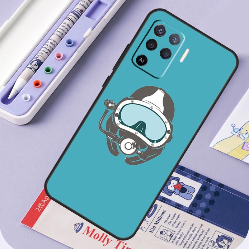 Scuba Diver Mask Diving For Oppo A94 A74 A54 A15 A18 A38 A58 A78 A98 A40 A60 A80 A16 A76 A96 A57 A17 A77 A5 Pro Case