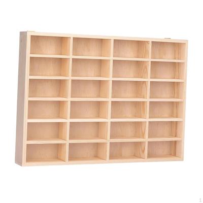1/64 Scale Toy Car Display Case Modern Home Decor 24 Grids Organizer for Figurines Collectibles