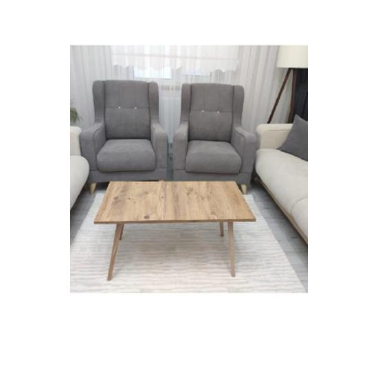 Brown Coffee Table Wooden Patterned Walnut Color Wooden Leg