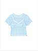 ASIF CALIE Lovely Eyelet Bra T-Shirt Set Blue
