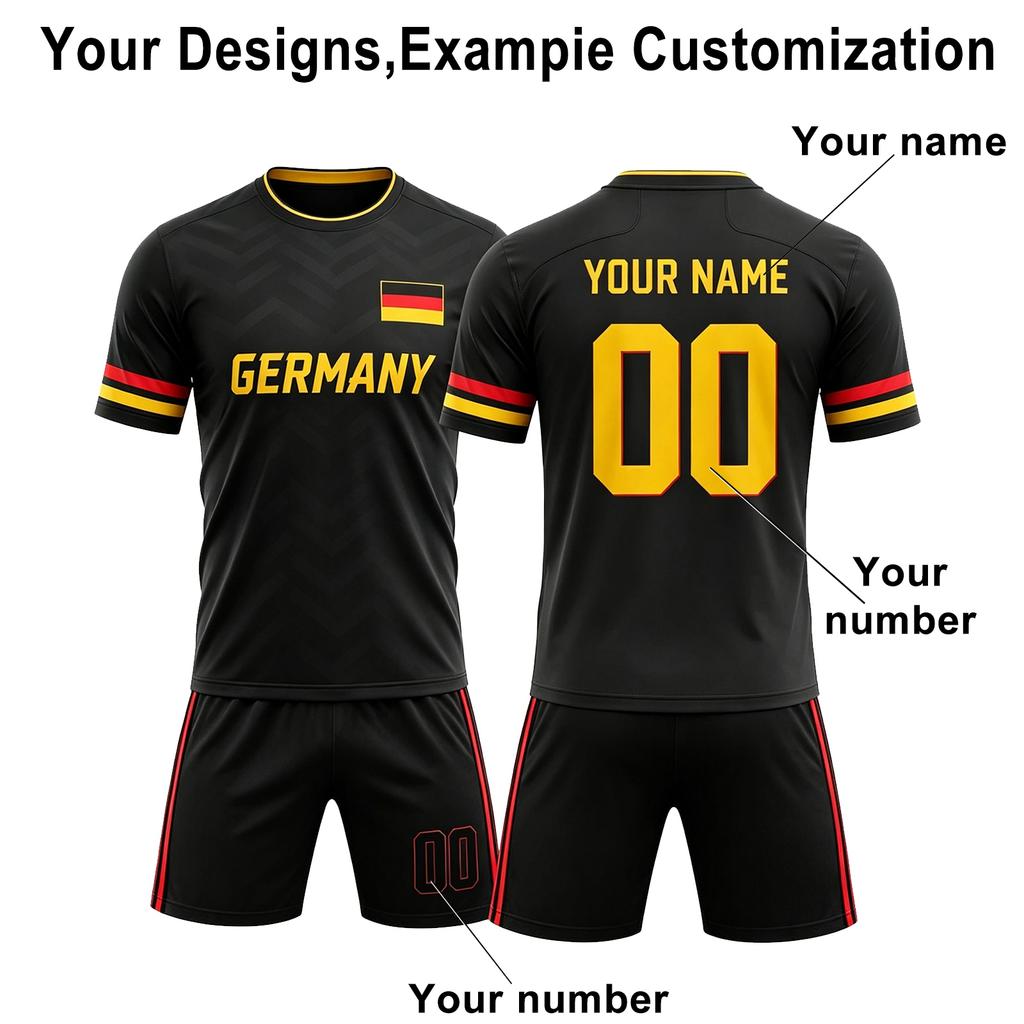 Customizable Two Piece Soccer Jersey Set Lightweight Breathable Fabric Athletic Fit Sportswear for Training and Matches
