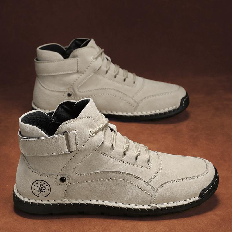 Mid-top Shoe Casual Sneaker Casual Shoe Ankle Boots Loafers Round Toe Leather  Fashion Sports and Leisure Non-slip Work Boots