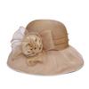 Summer travel visor breathable bucket hat summer ladies foldable sunscreen basin hat organza big flower elegant