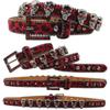 Trendy Waist Belt Studded Rhinestones Crystal for Street Dance Rivets Belt Livehouse Punk Waist Chain Skull Buckle