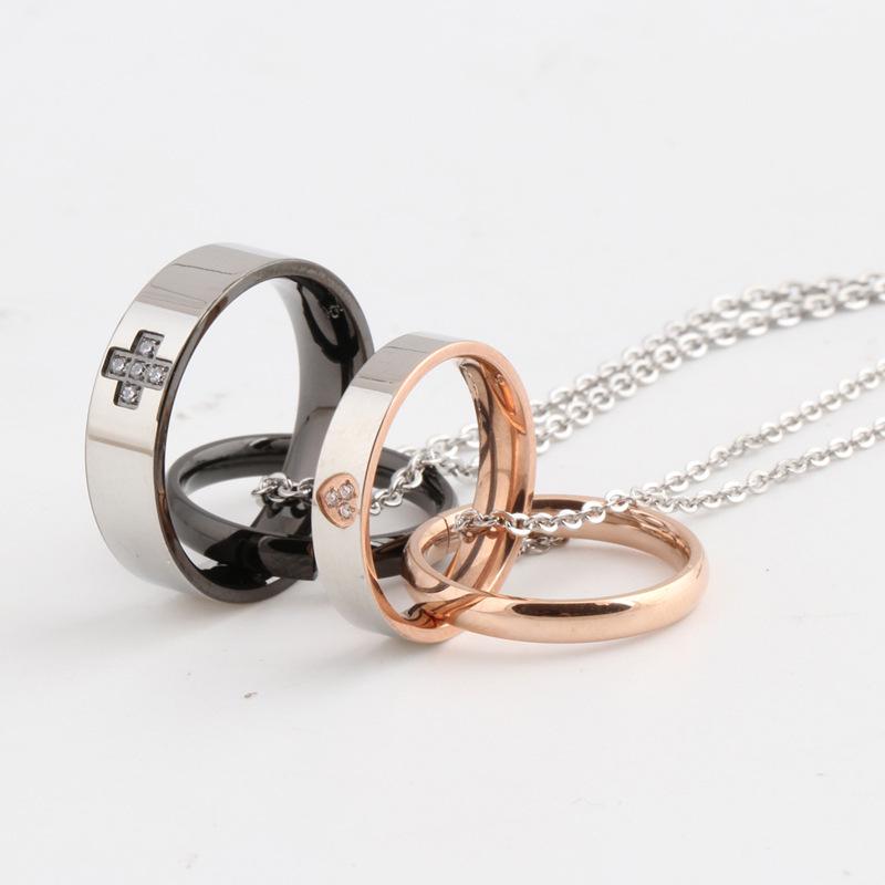European and American Double Layer Heart Pendant Titanium Necklace - Valentine's Day Gift