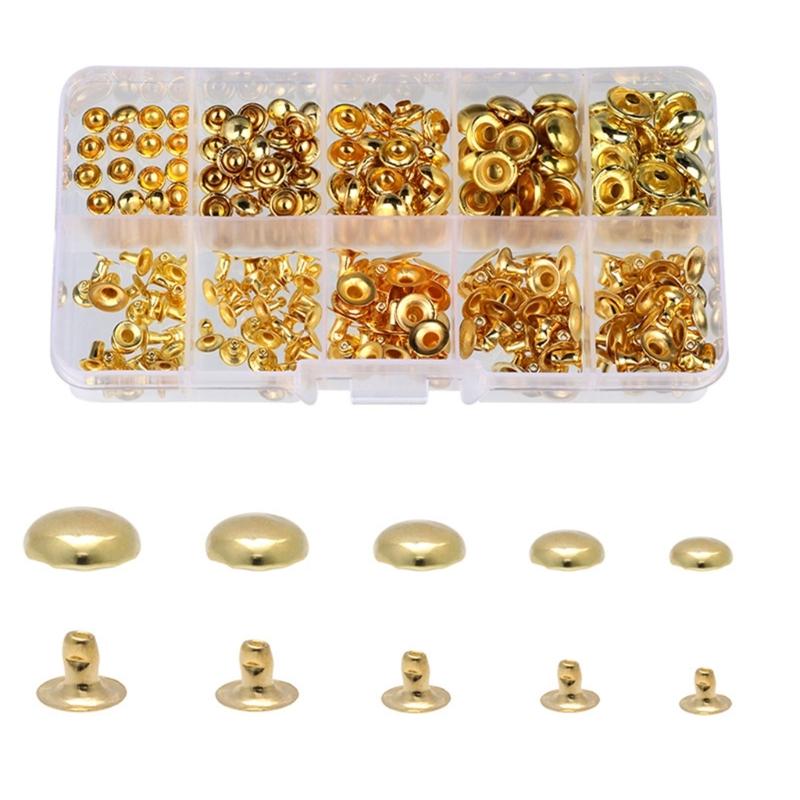 

40-200Pcs Leather Rivets Double Caps Rivets Leather Button Fasteners Rivets for Leather, Clothes, Jewelry Making