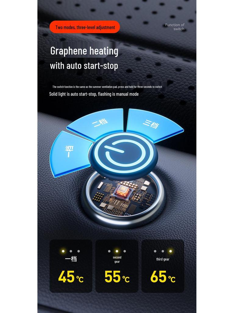 Graphene Heated Car Seat Pad with Massage - Universal Winter Seat Cushion
