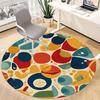 1PC Abstract Colorful Shapes Office Round Area Rug, Mat Suitable For Office, Under Office Chairs Bedroom Living Room Home Decor, Room Deco