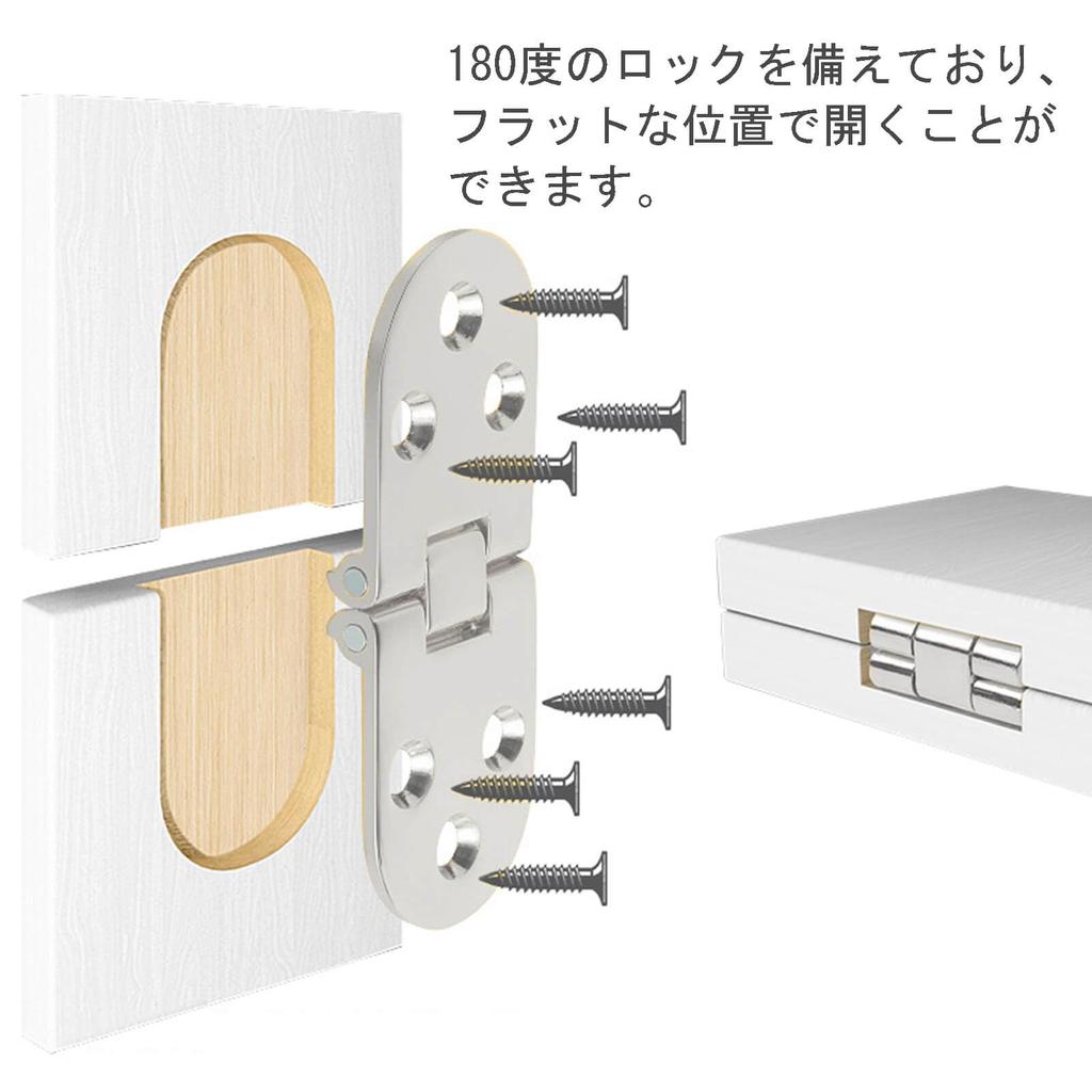 Scharniere, Tischscharniere, Türscharniere, Klappbar, 180°, Set mit 4 Stück, Schrauben enthalten, Abriebfest,