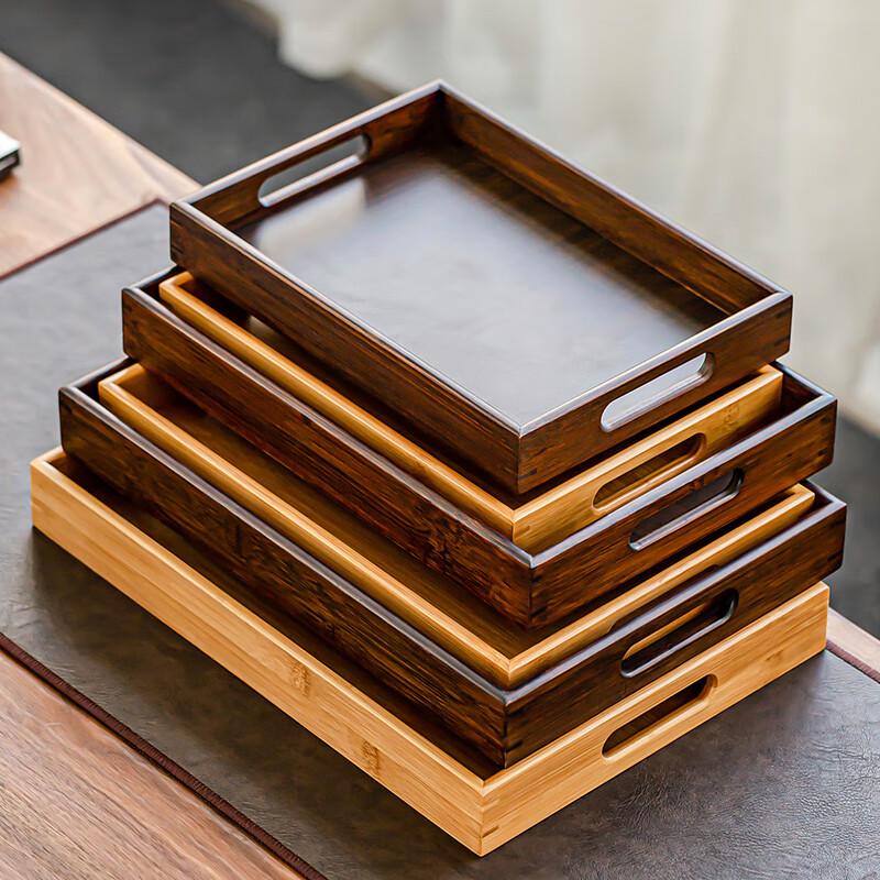 Japanese Style Natural Bamboo Tea Tray with Handles